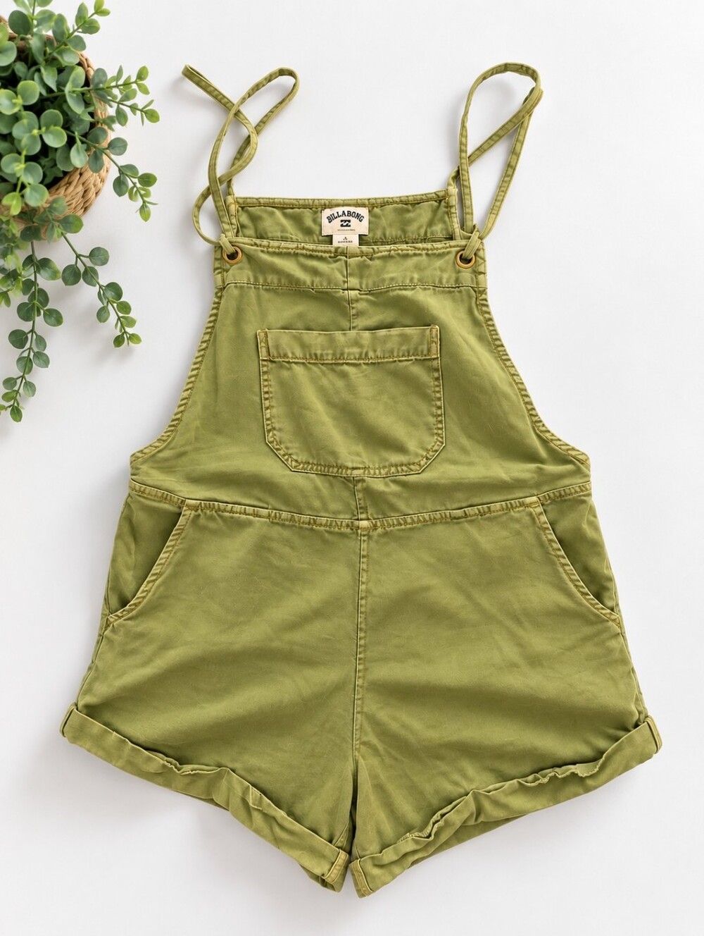 Billabong Mint Green Short Soft Overalls